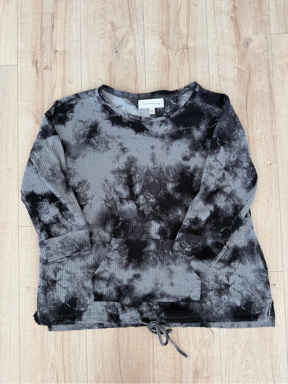 French Laundry Tie Dye Waffle Knit Pullover